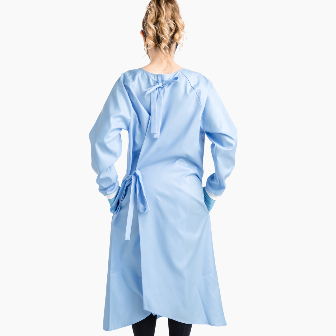 Back view of the Level 2 Rebecca™ Medical Gown for women 