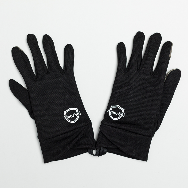 AmorSui Antimicrobial Gloves in charcoal black